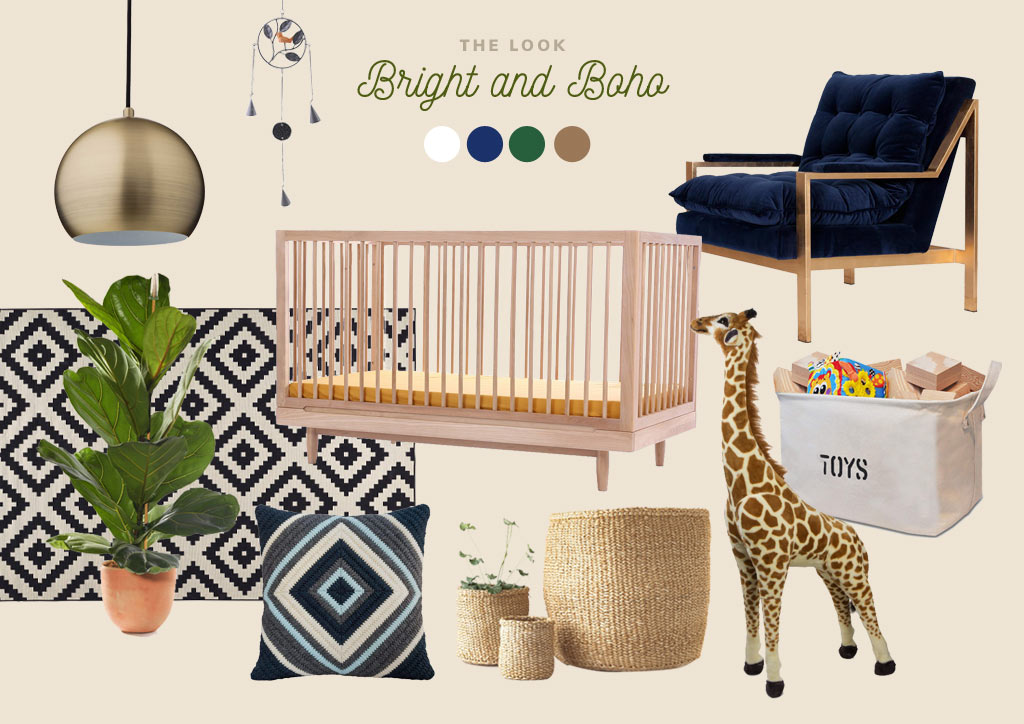 bright and boho nursery