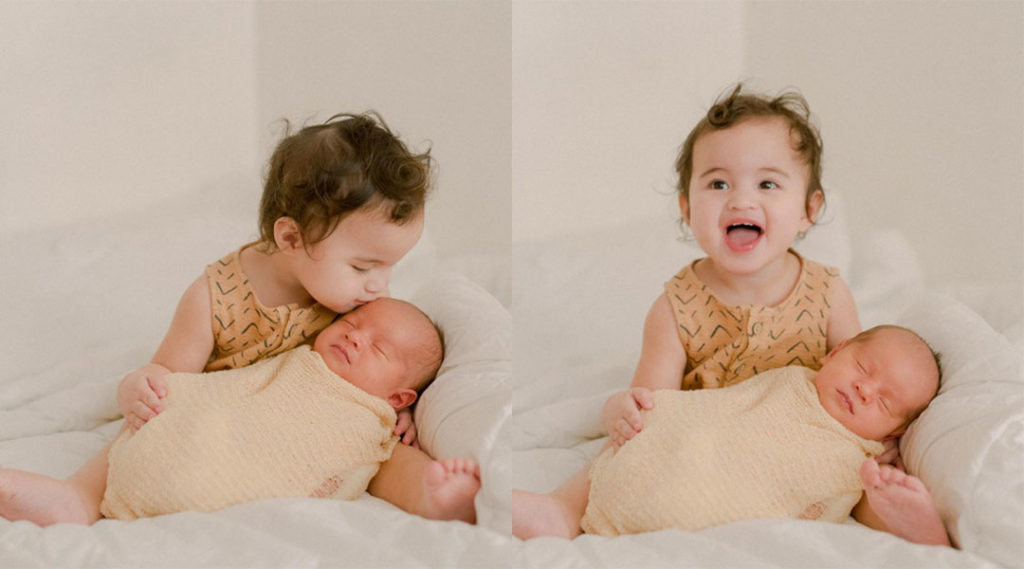 introduce child to new sibling baby sister and older sister