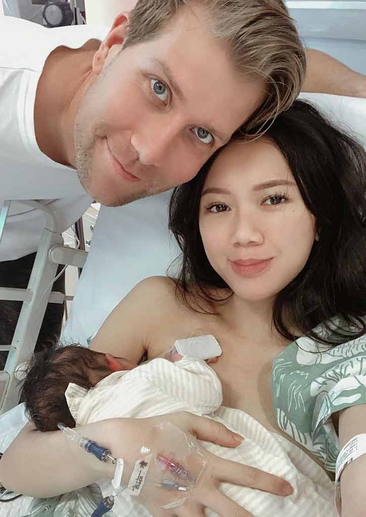 one of the celebrity babies and mother