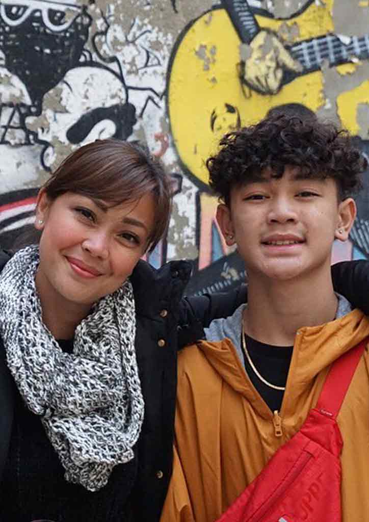 Filipina celebrity mother and son