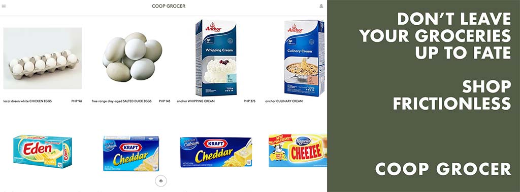 eggs, cream, and cheese of online grocery