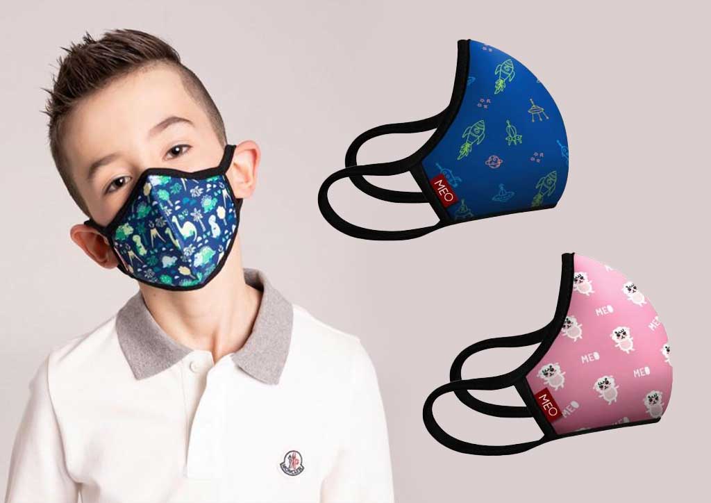Child wearing meo masks and other mask options
