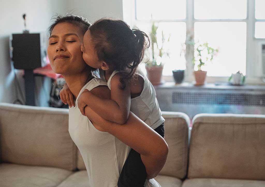 appreciate mom through hugs and kisses