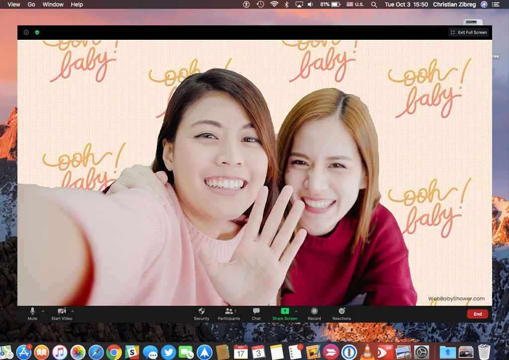 ladies in zoom baby shower