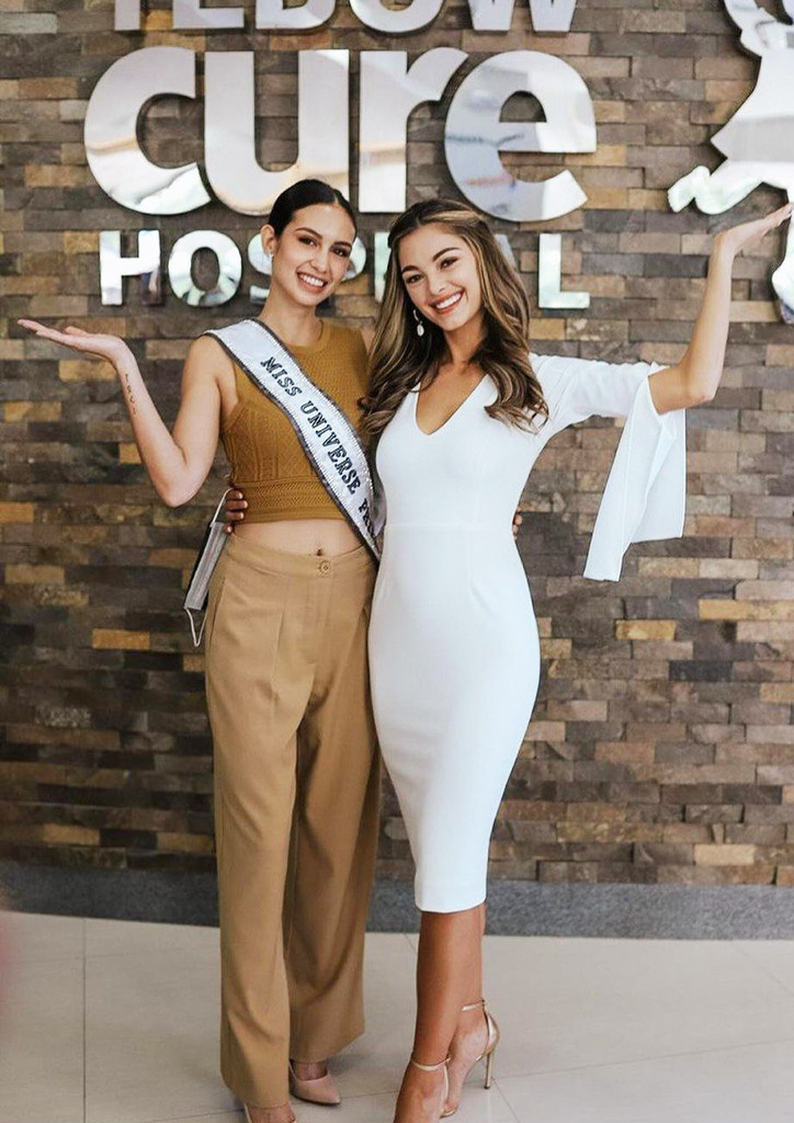 Tebow Cure Hospital Gets A Universe Visit from Demi-Leigh Tebow and Celeste Cortesi