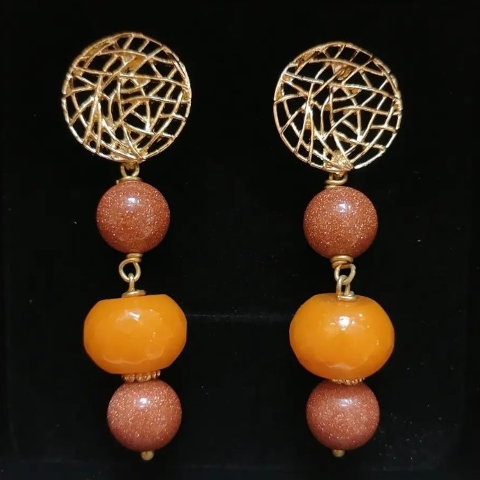 JCELYN Jewelry's Sandstone and Agate Dangling Earrings
