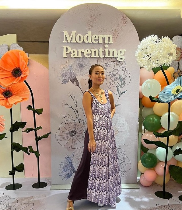 Casual modern filipiniana dress by KAAYO worn by its founder, Marga Nograles.