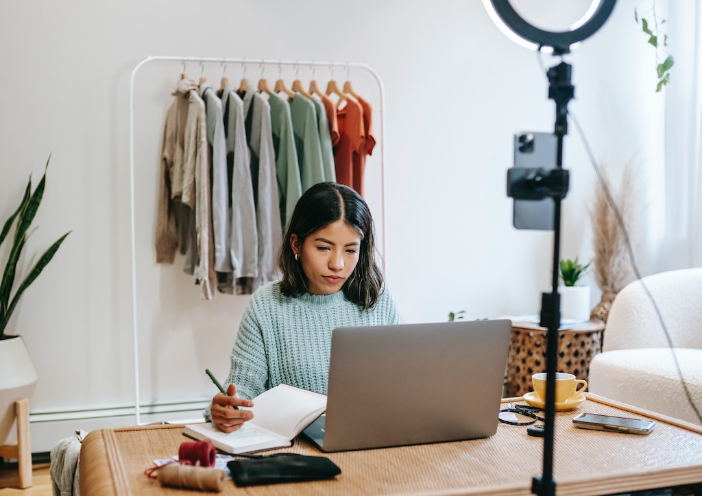 A woman focused on her career