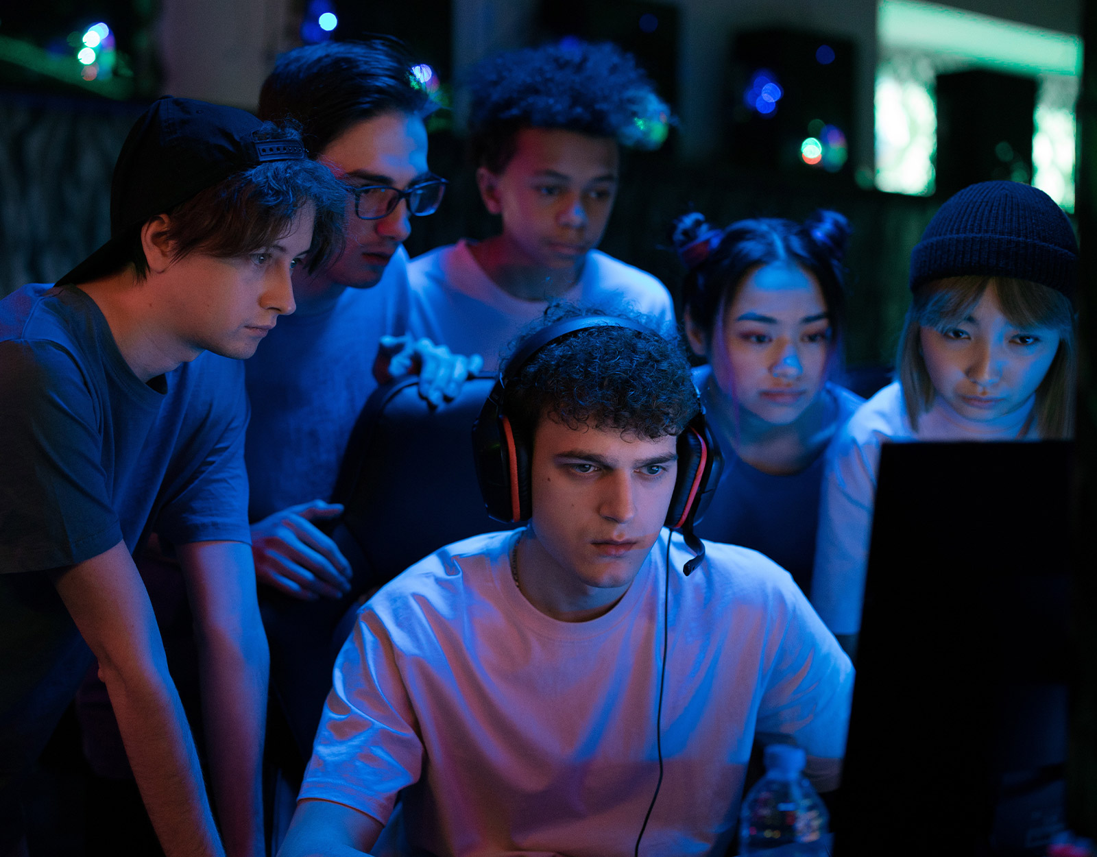 Kids playing video games