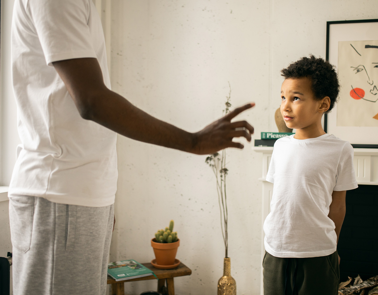 A kid being disciplined