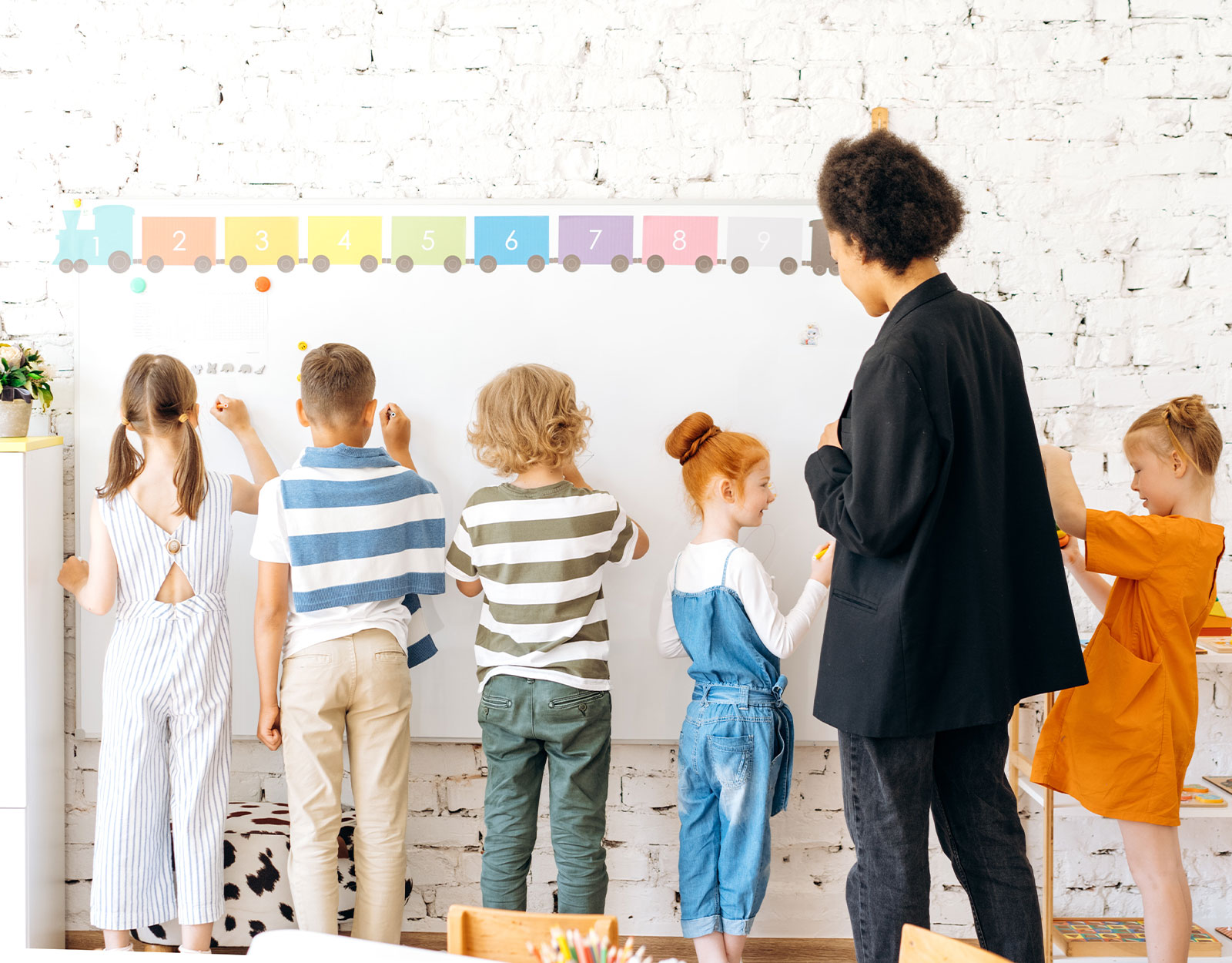 Kids during a Math class