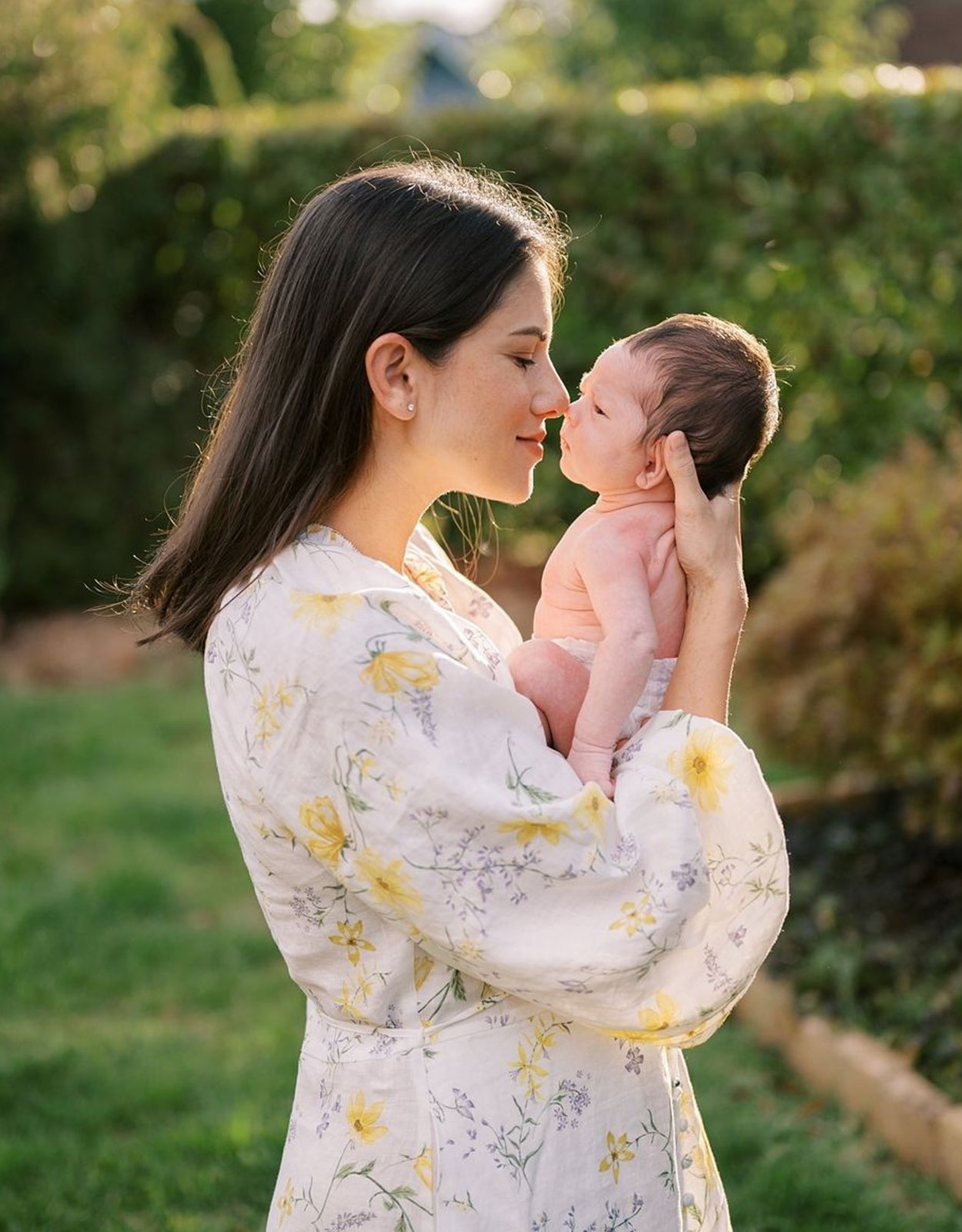 Bianca King with her baby