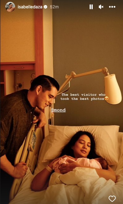 A screenshot from Isabelle Daza's Instagram stories with Raymond Gutierrez