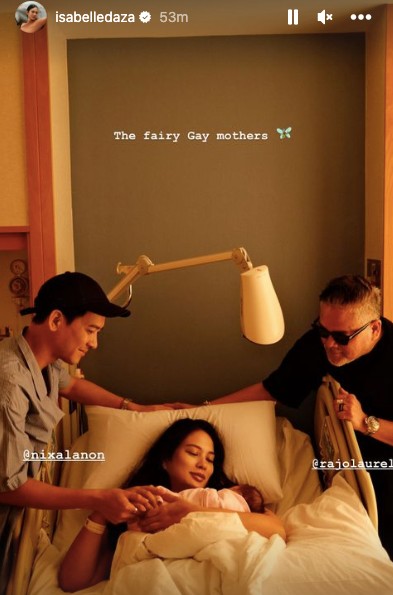 A screenshot from Isabelle Daza's Instagram stories with Nix Alanon and Rajo Laurel