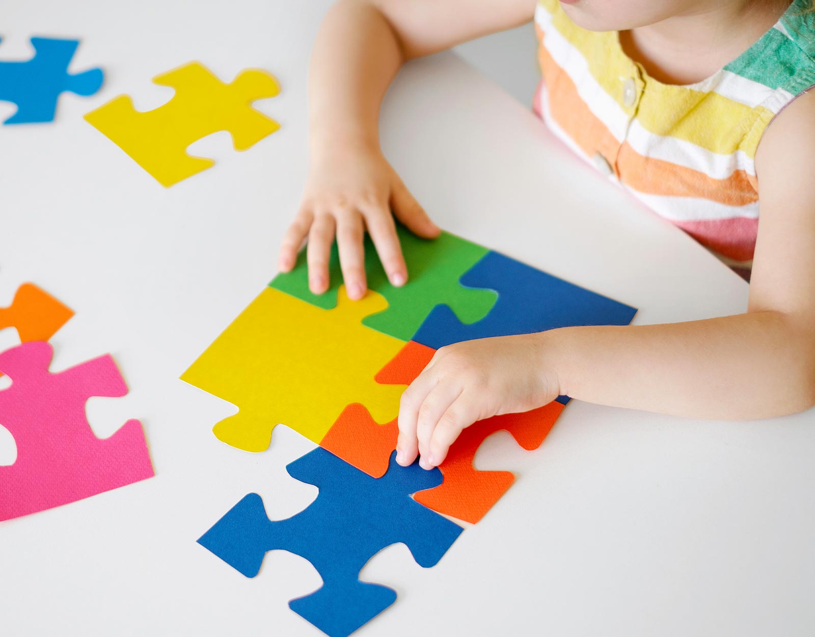 Kid playing puzzle