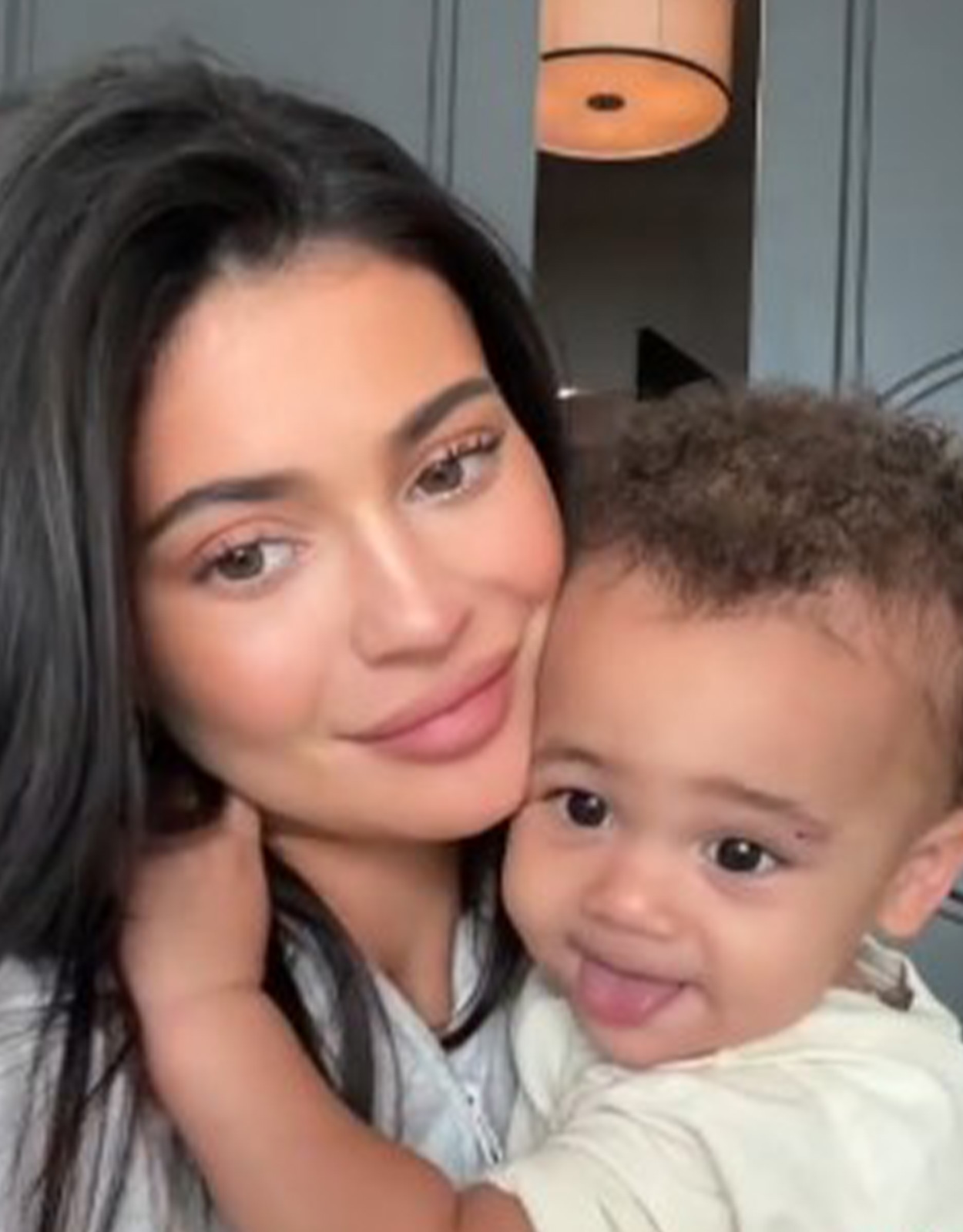Kylie Jenner and her son Aire