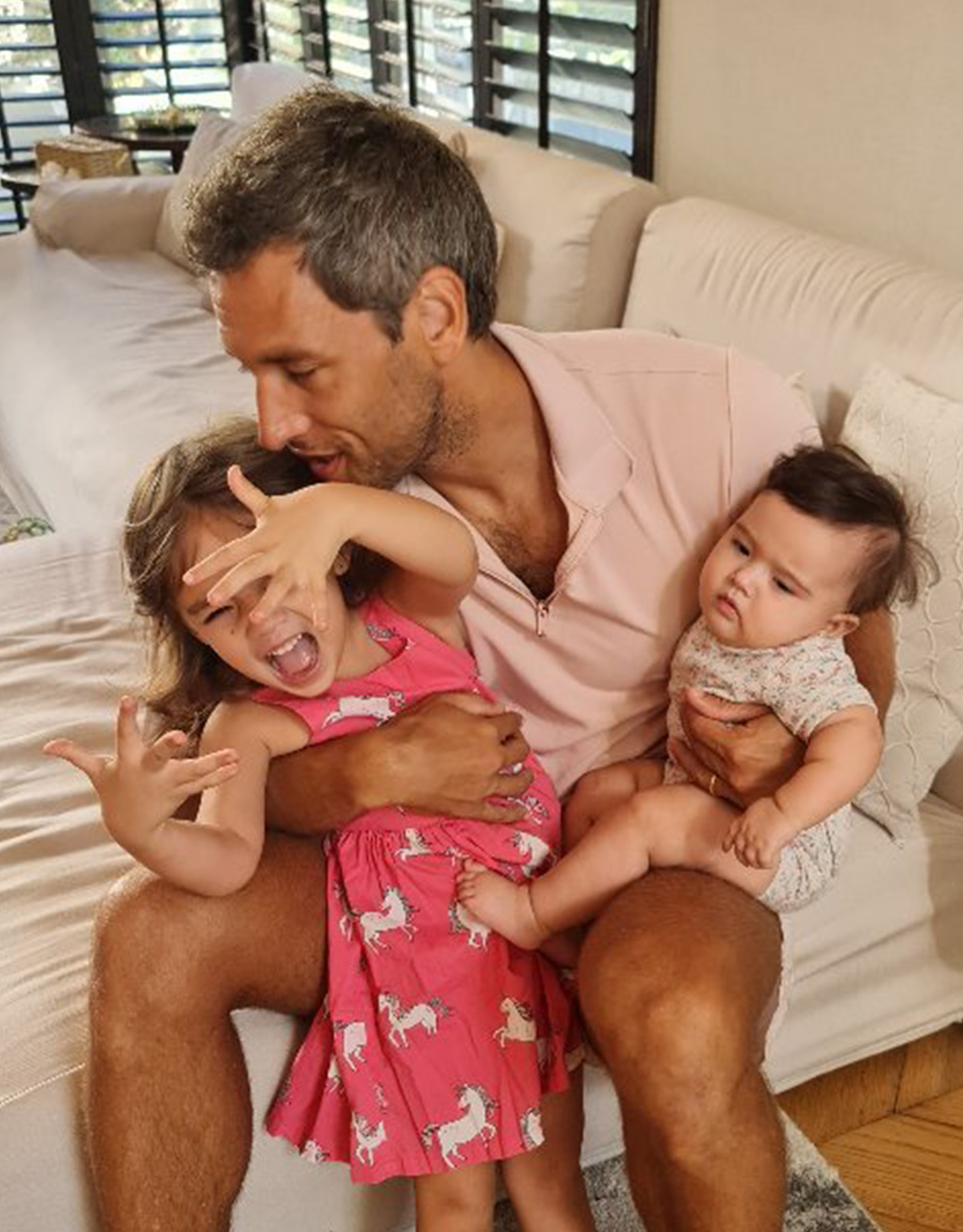 Nico Bolzico with his daughters