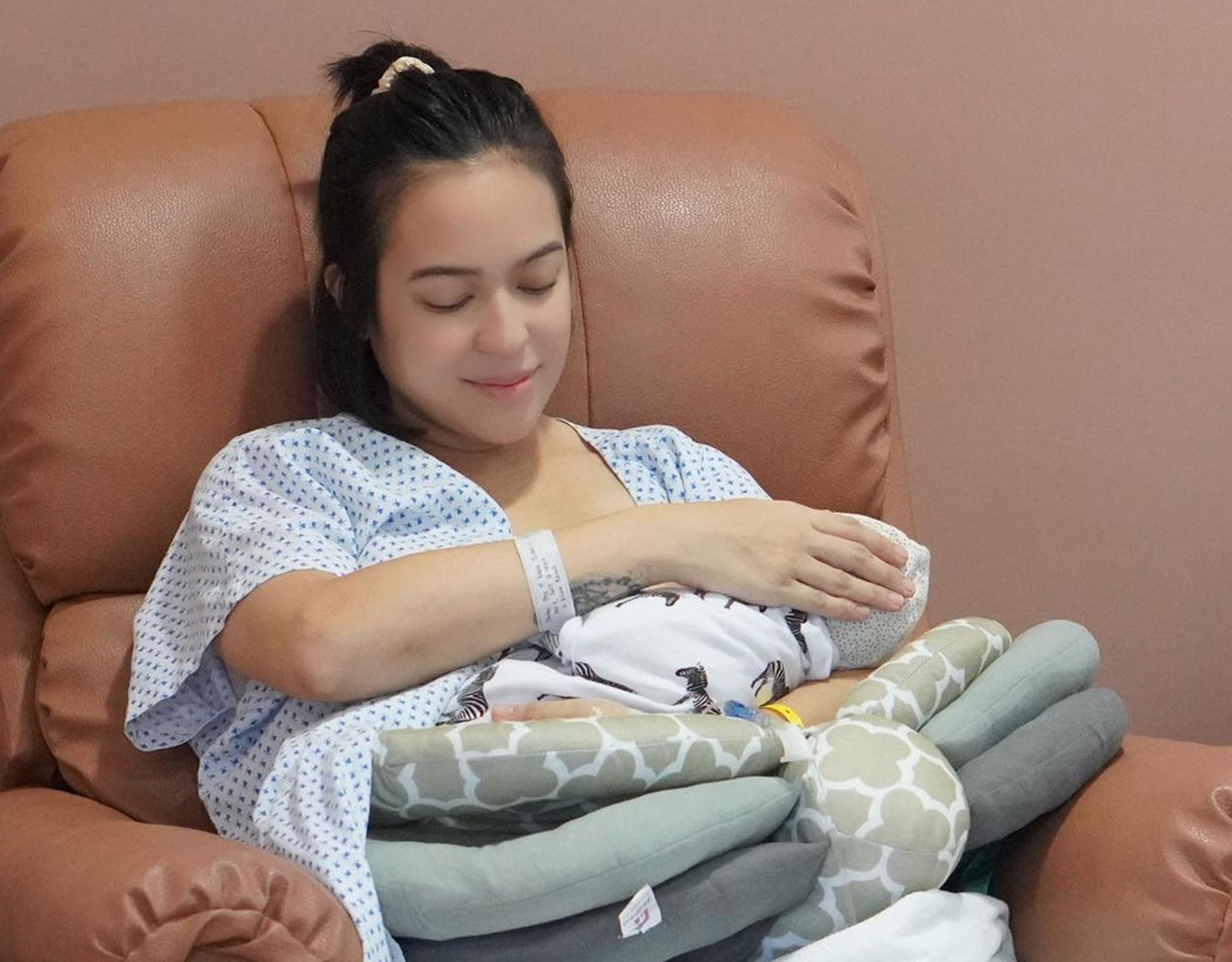 Karel Marquez with her baby