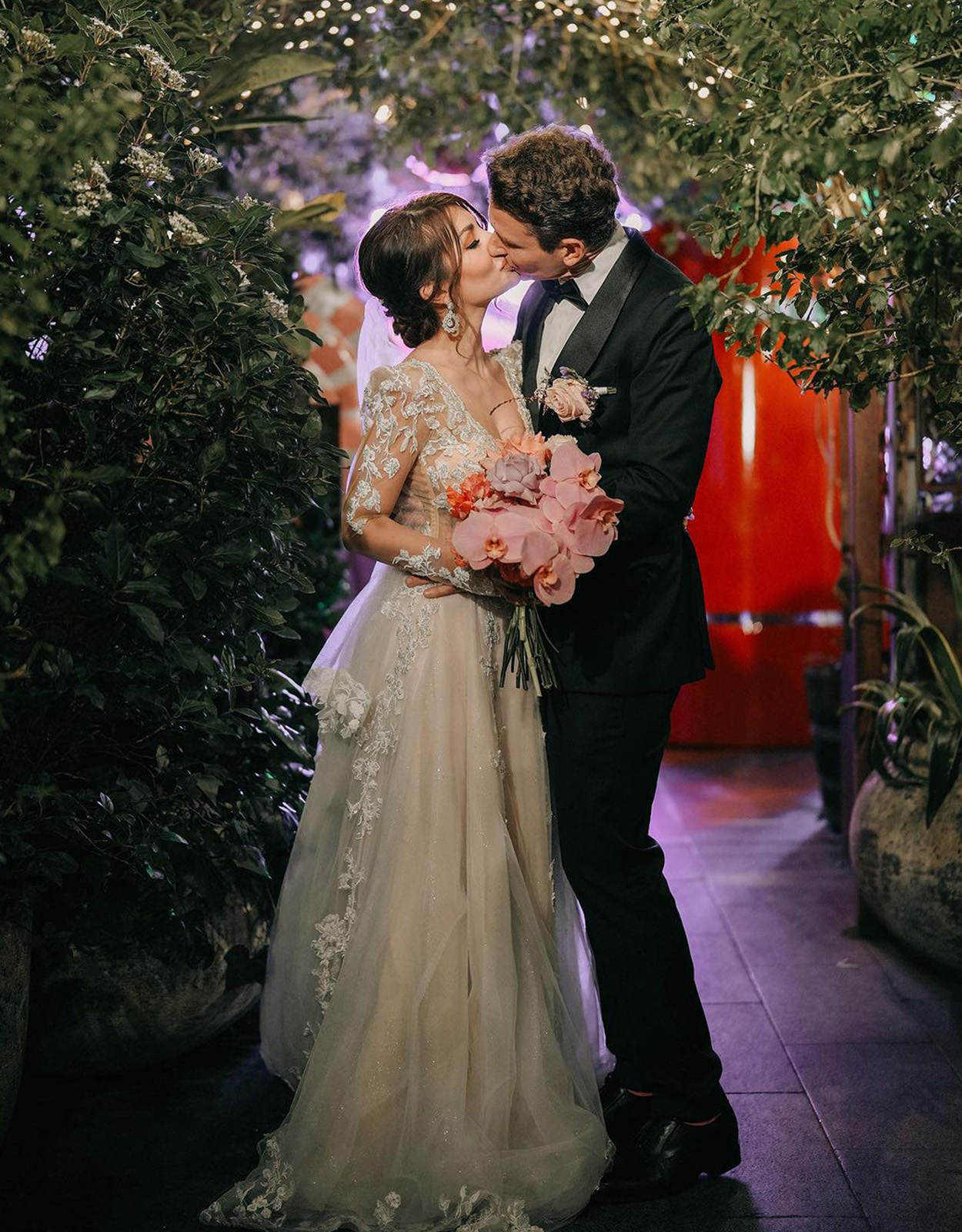 Nathalie Hart and Brad Roberts during their wedding