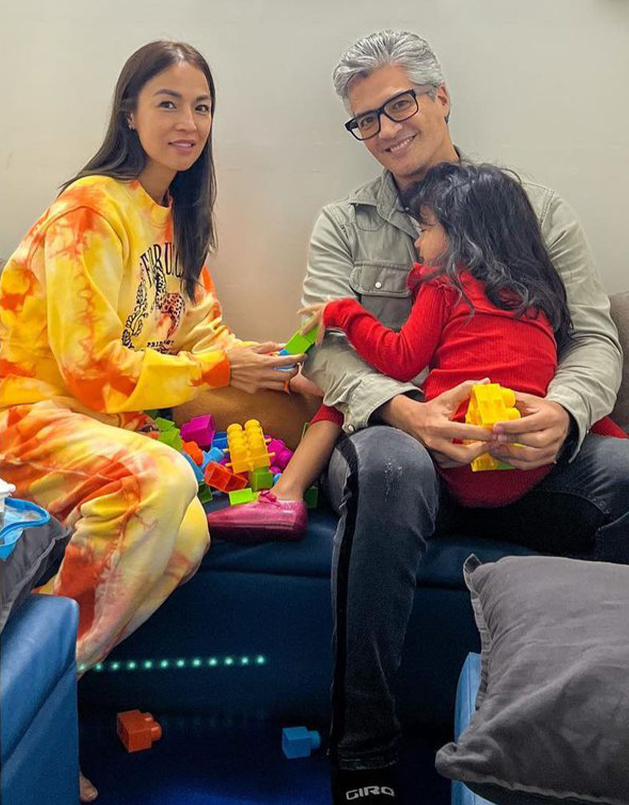 Aubrey Miles and Troy Montero with daughter Rocket