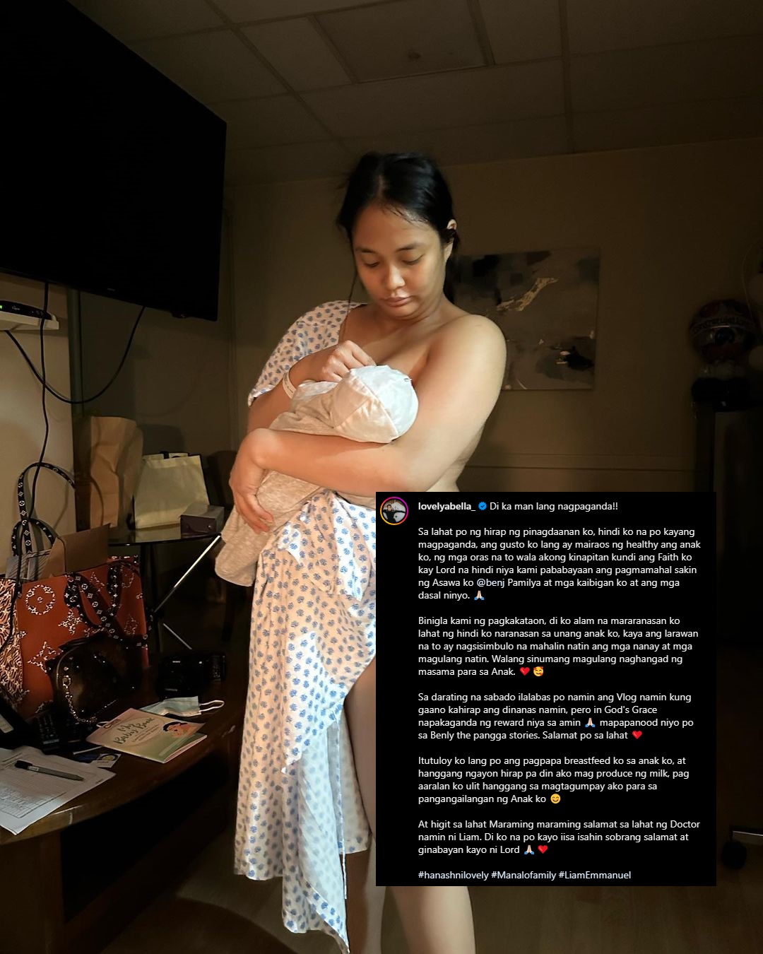 Lovely Abella with her newborn son