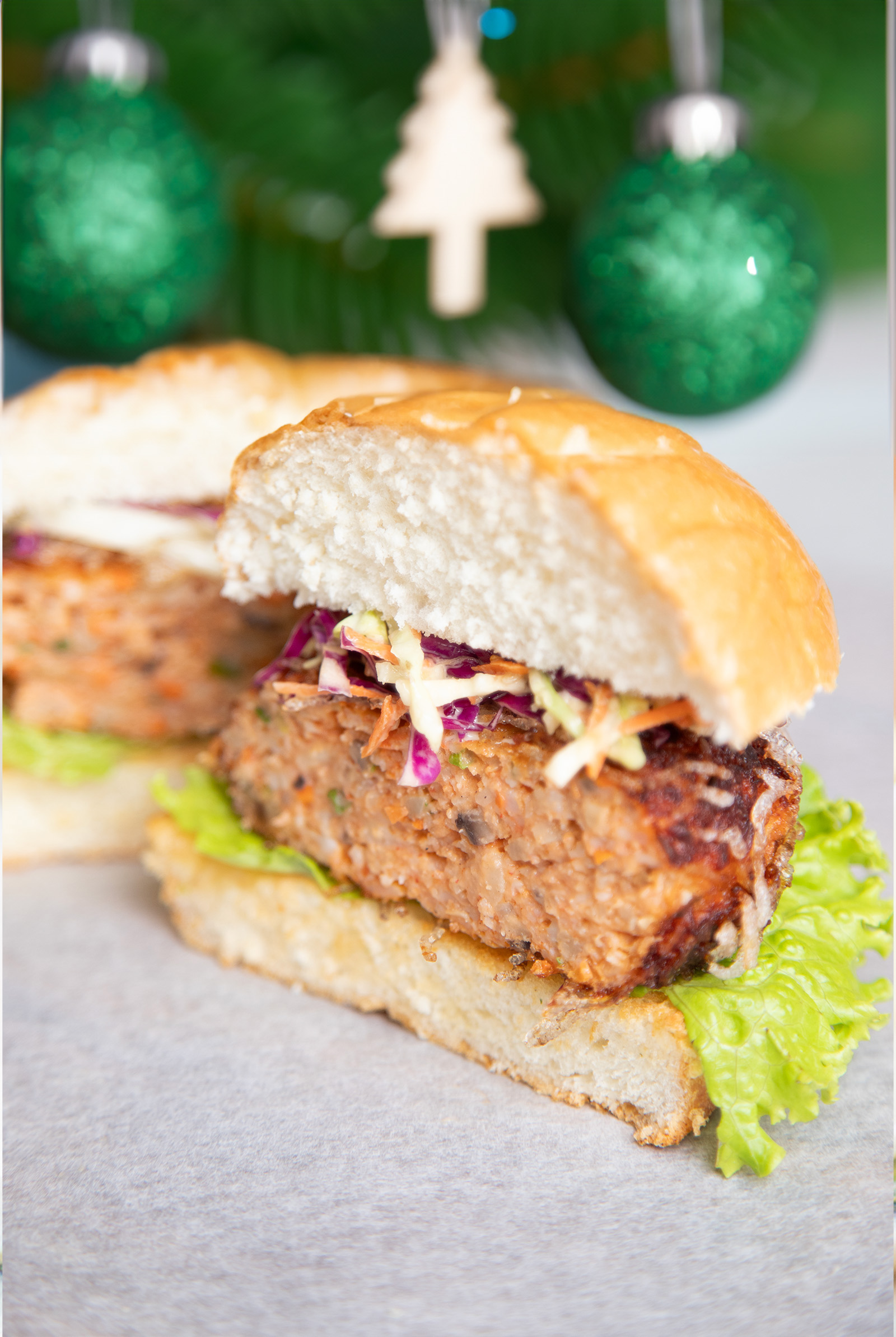 Nina Daza-Puyat's Shrimp Burger with Asian Slaw