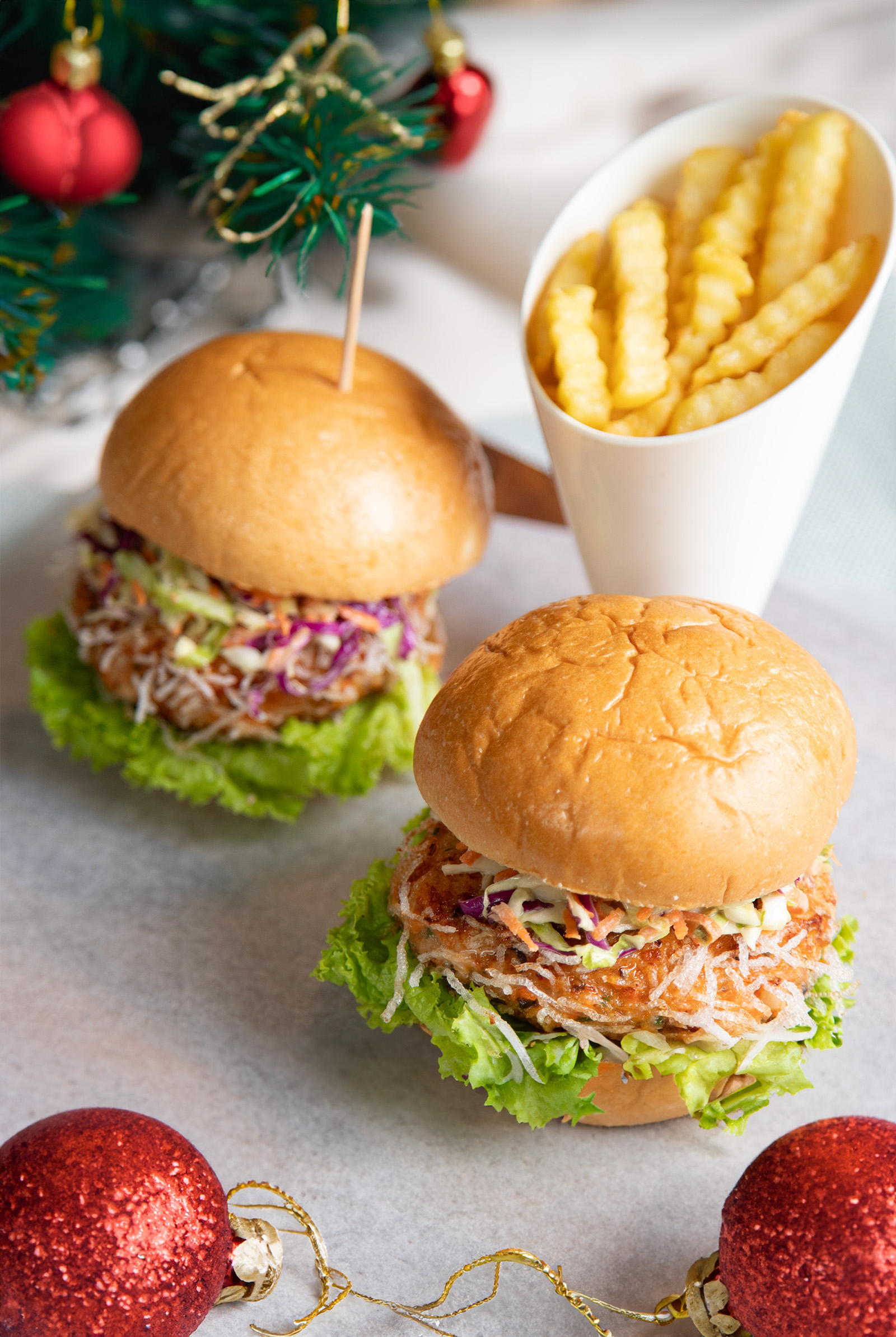 Nina Daza-Puyat's Shrimp Burger with Asian Slaw