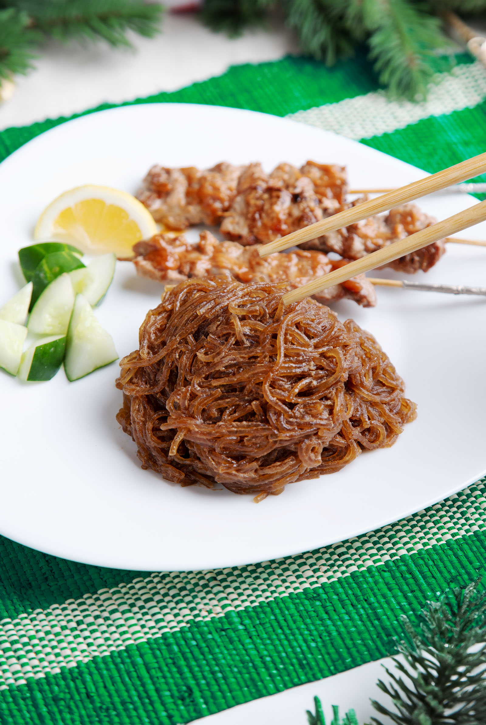 Nina Daza-Puyat's Pork barbecue and peanut noodles