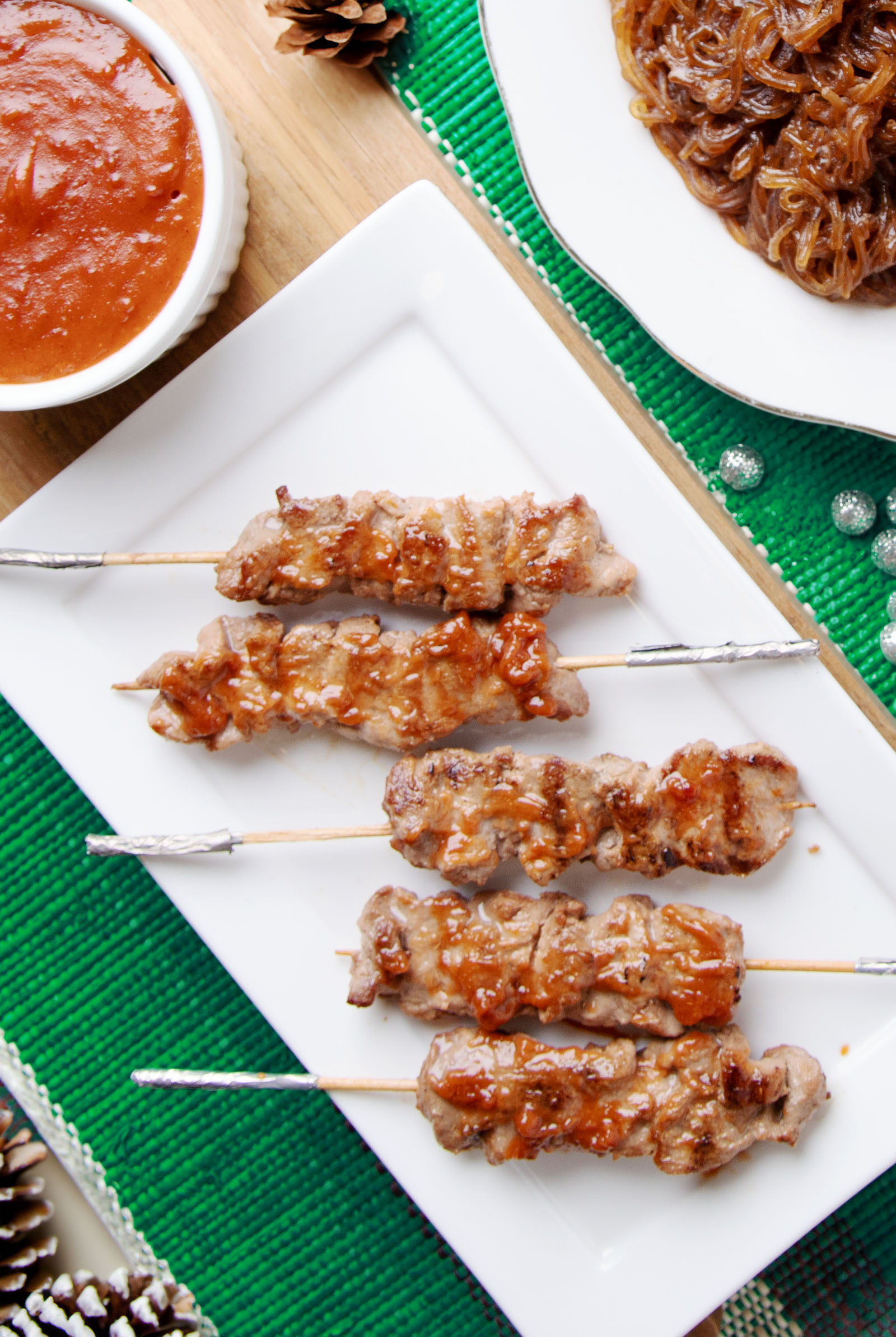 Nina Daza-Puyat's pork barbecue sate and peanut noodles