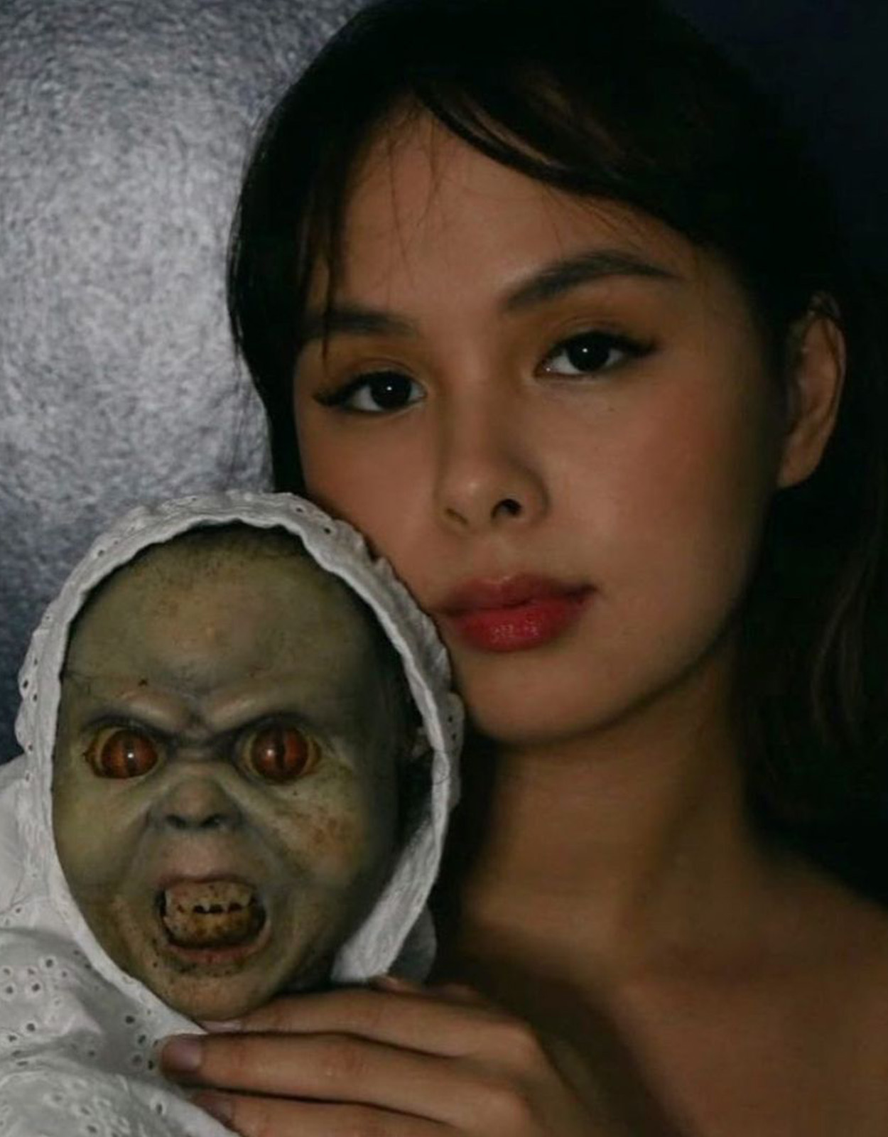 Kaila Estrada with a tiyanak