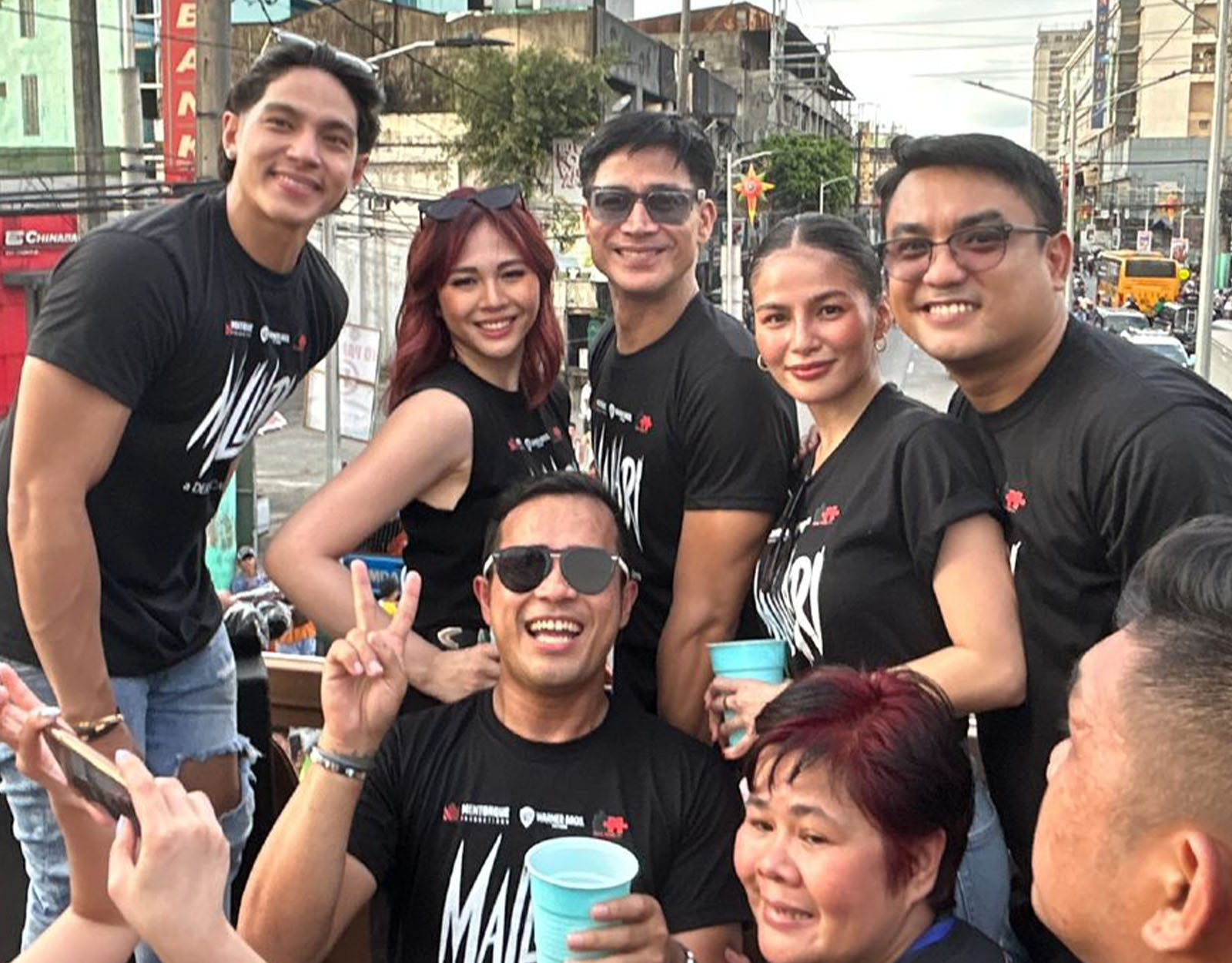Piolo Pascual, Janella, Salvador, and Elisse Joson at the Mallari float. Source: cornerstone Instagram