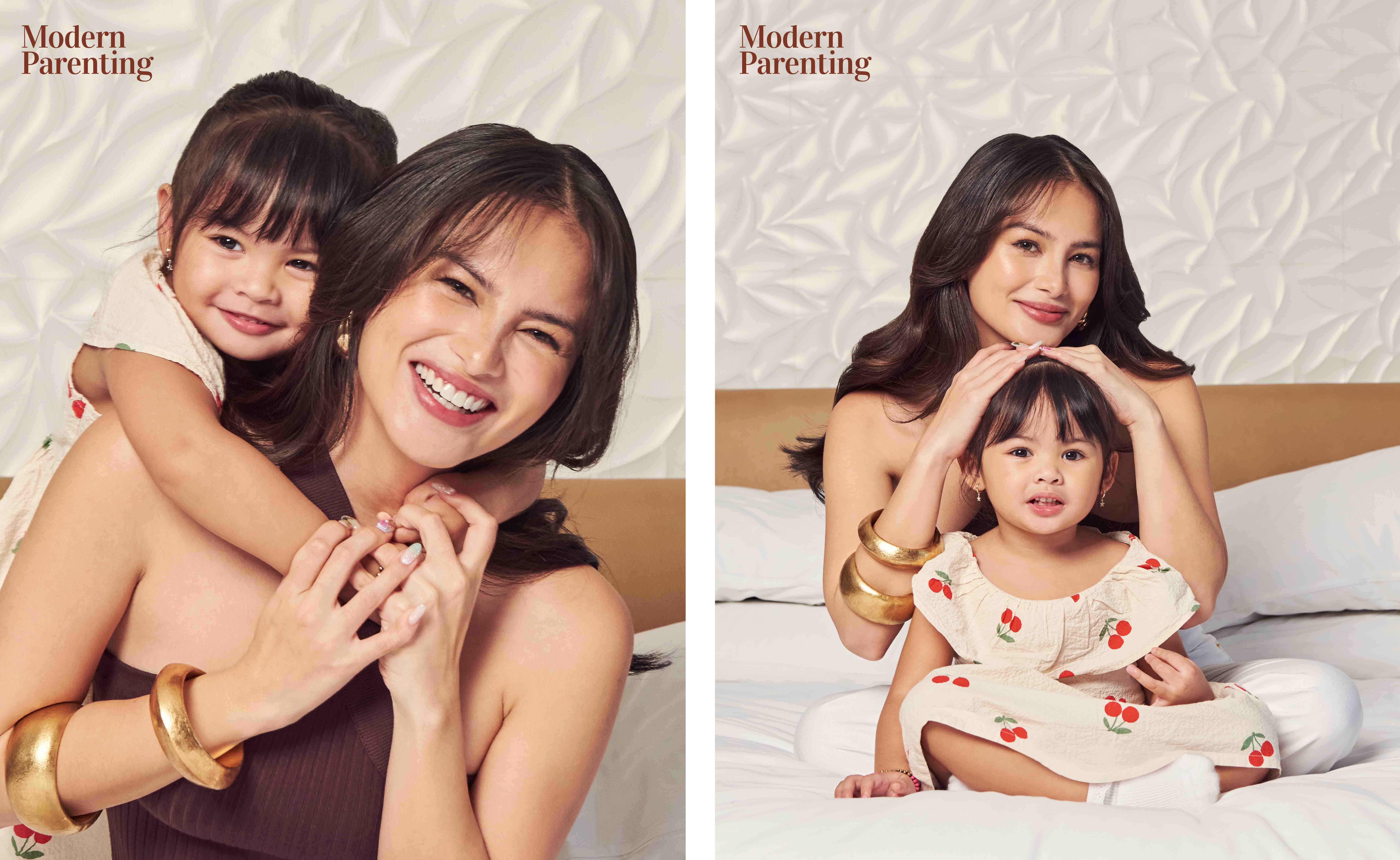 Elisse Joson and Felize de Leon in bed smiling