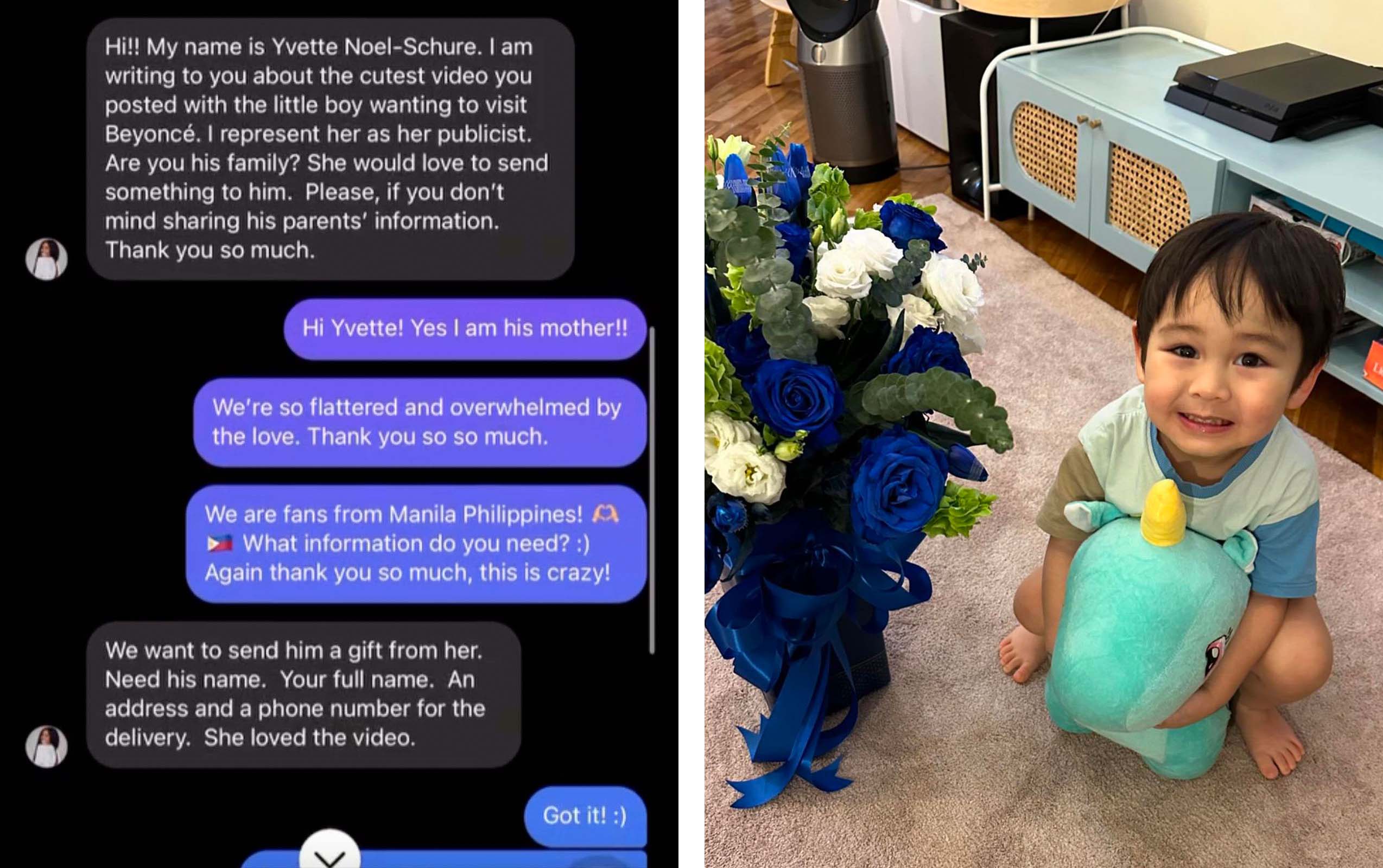 Tyler Ramos receives gifts from Beyonce