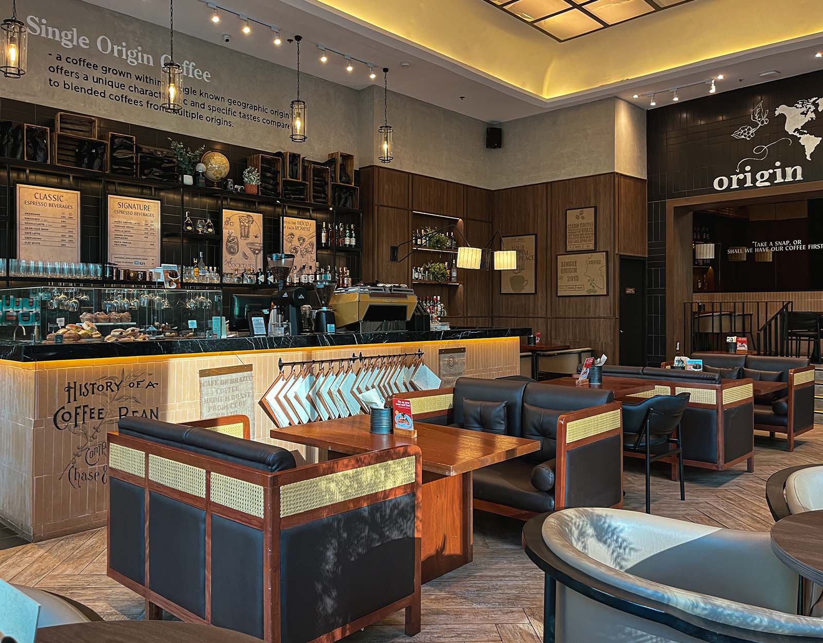 Well-loved and Well-lived Spaces—Single Origin’s interiors combine furniture that may not traditionally match achieving a visually stimulating mix for diners to relax in.