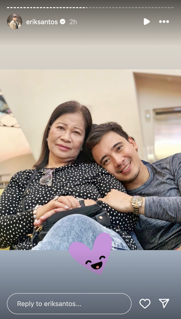 Erik Santos with his mom