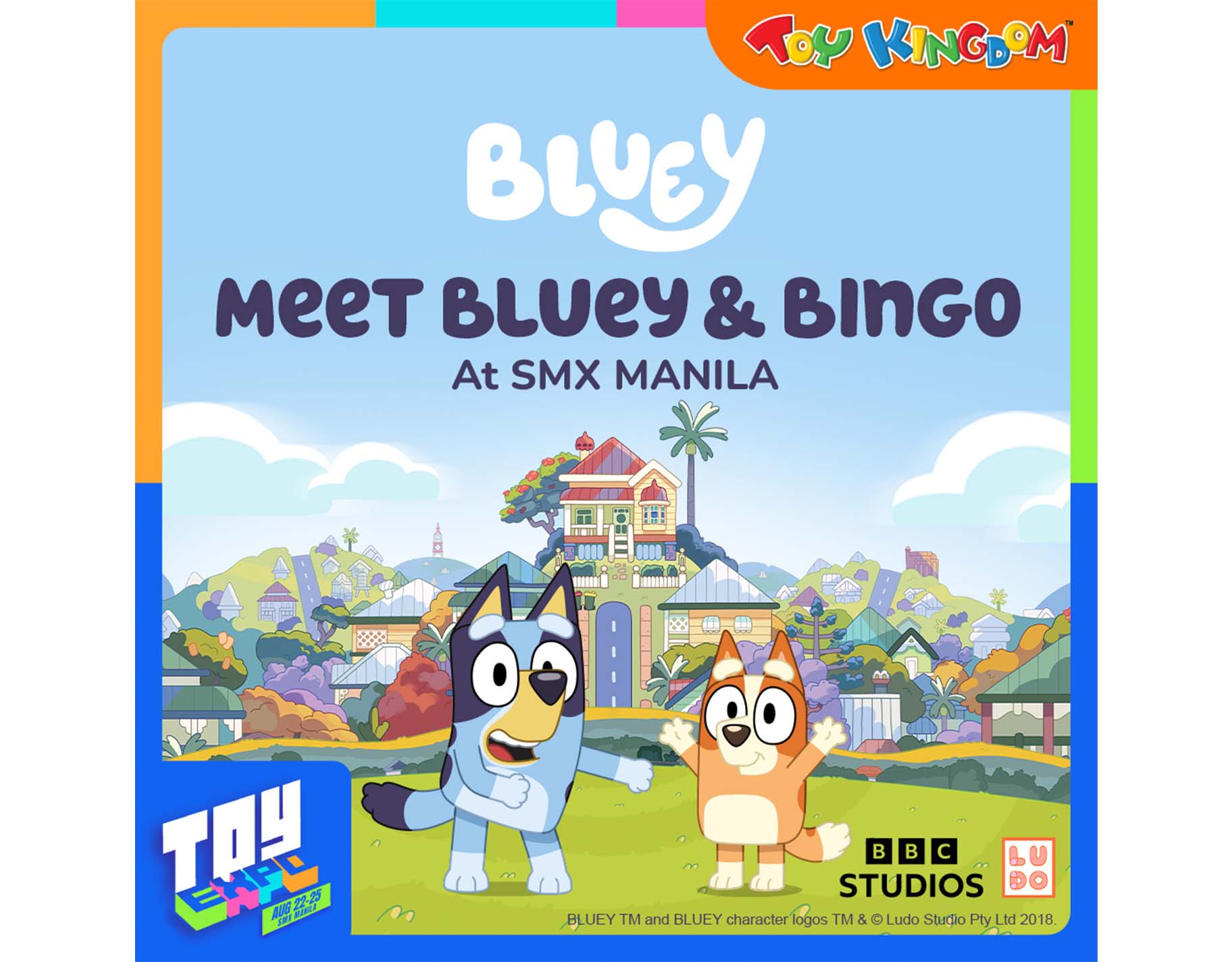 Promotional poster of Bluey at the Toy Expo