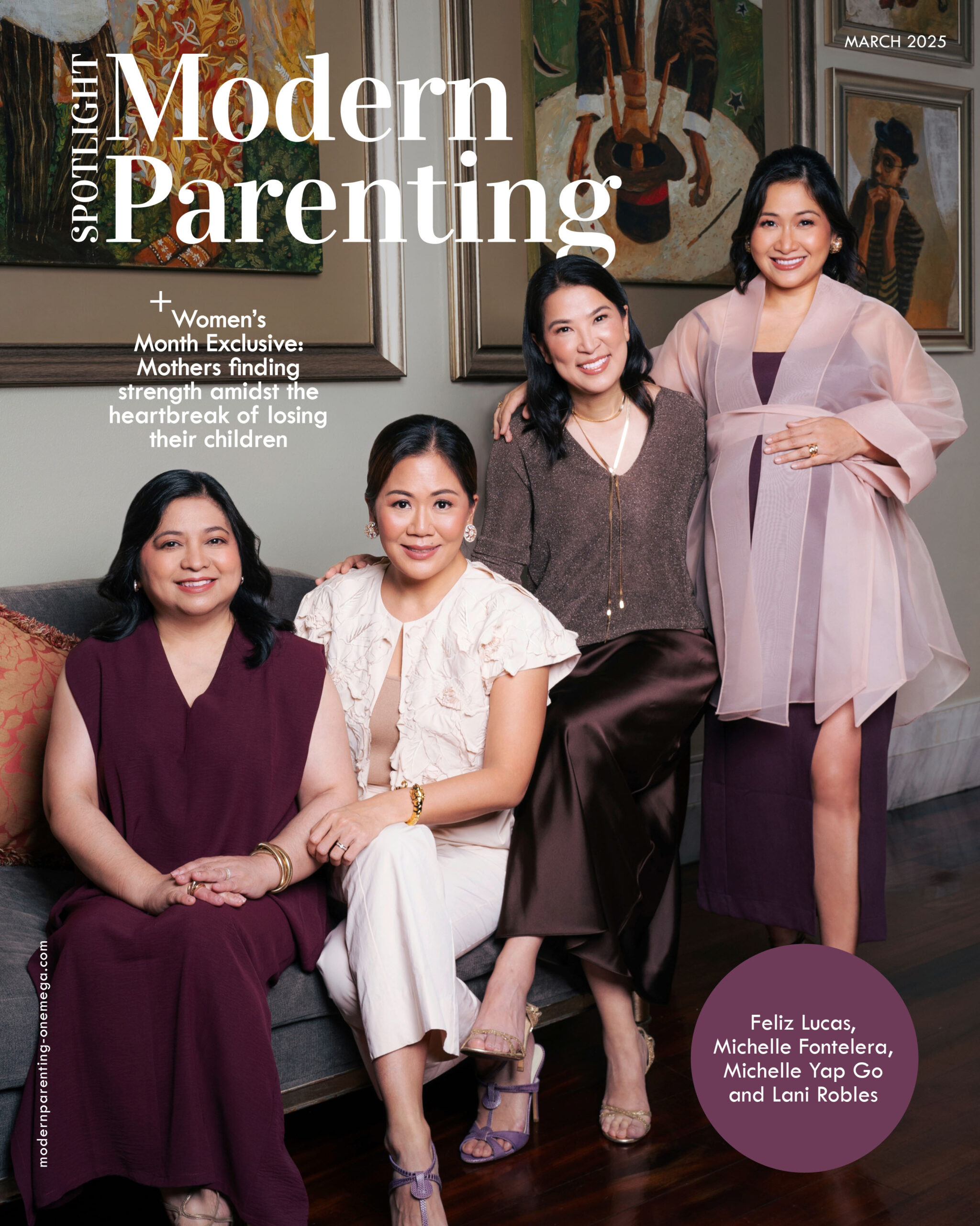 Modern Parenting March Cover Feliz Lucas, Michelle Fontelera, Michelle Yap Go, and Lani Robles