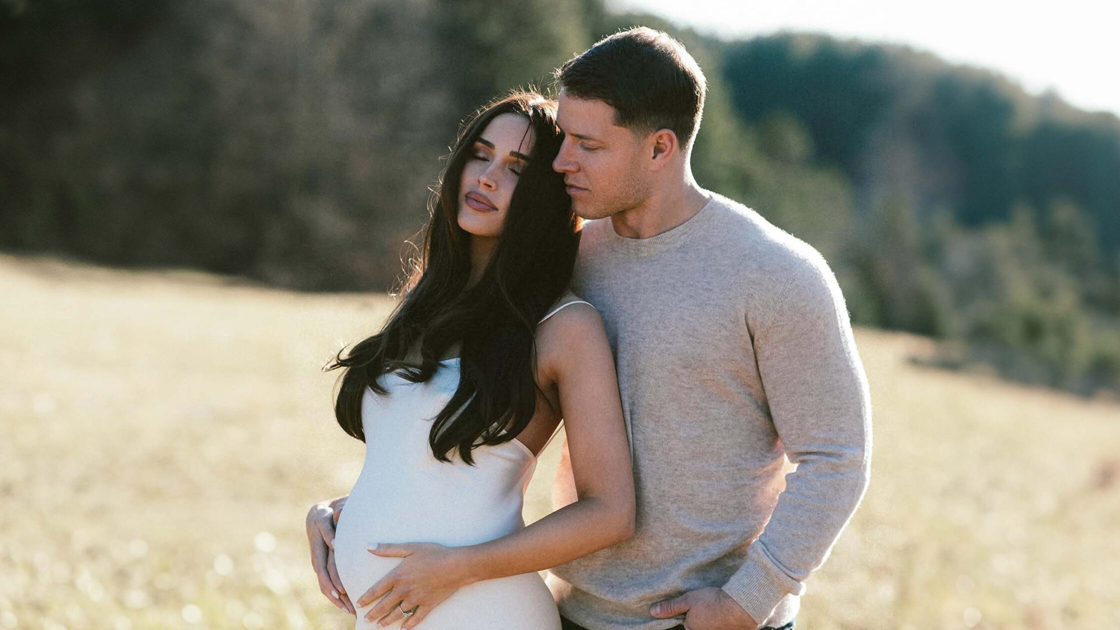 The TV host and beauty queen shares the first photos of her growing baby bump on Instagram
