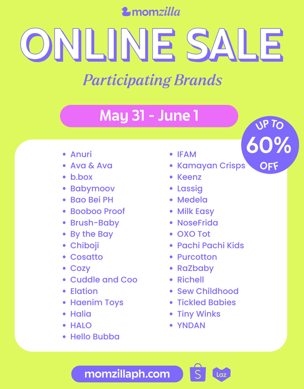 Momzilla wraps up Mother’s Day Month and kicks off June with an exclusive online sale from May 31 to June 1