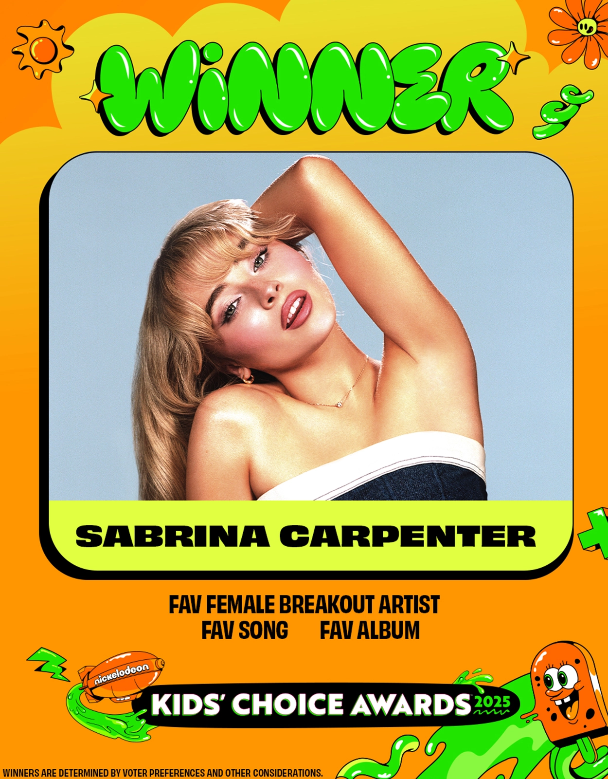 Sabrina Carpenter brings home the Kids' Choice Awards and here's why the kids love her