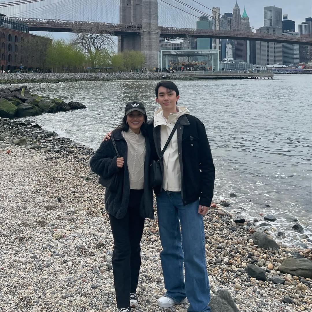Reign Pelegrin with her brother, Vince, at New York