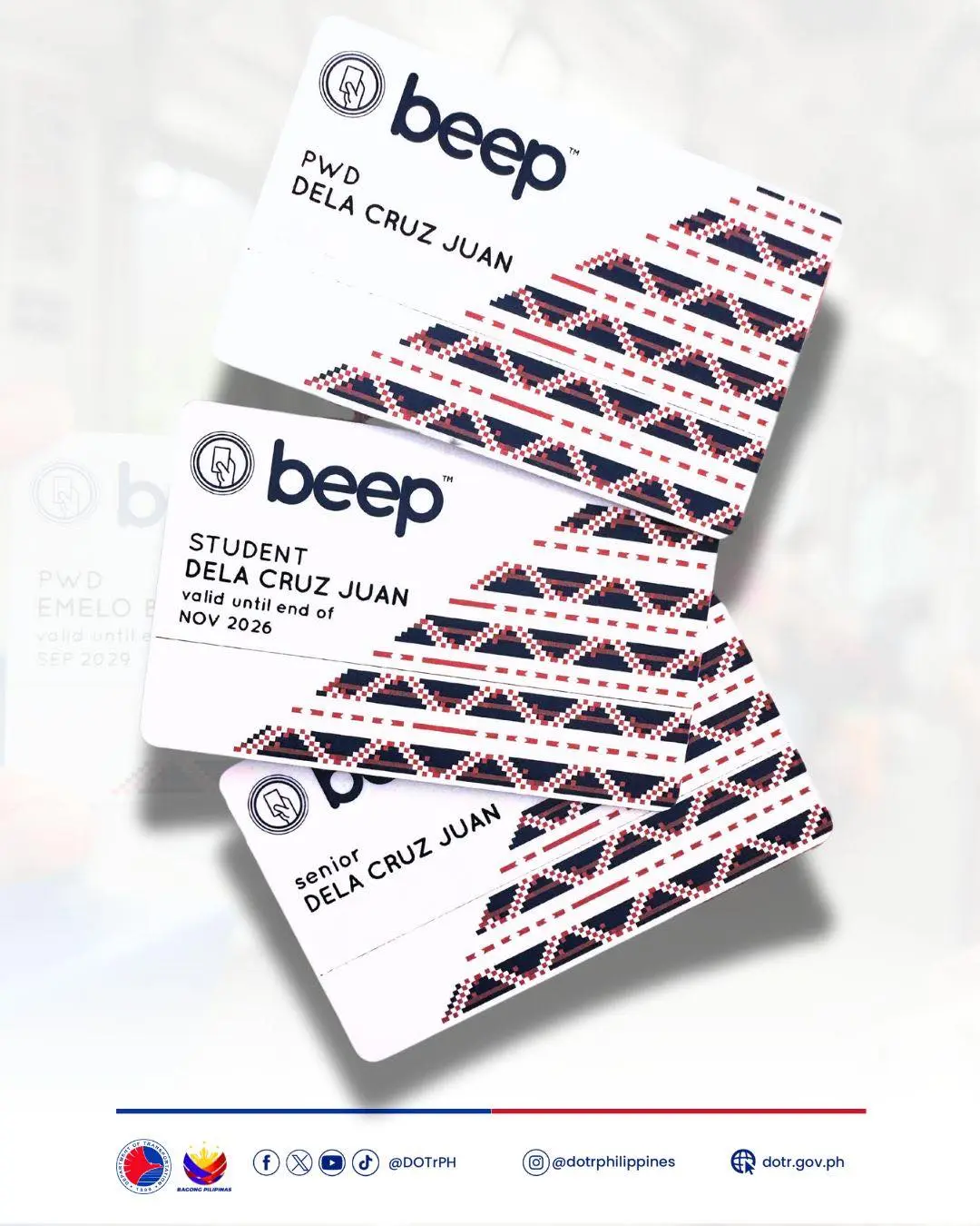 Handout photo of the Beep Card for students, PWD, and Seniors
