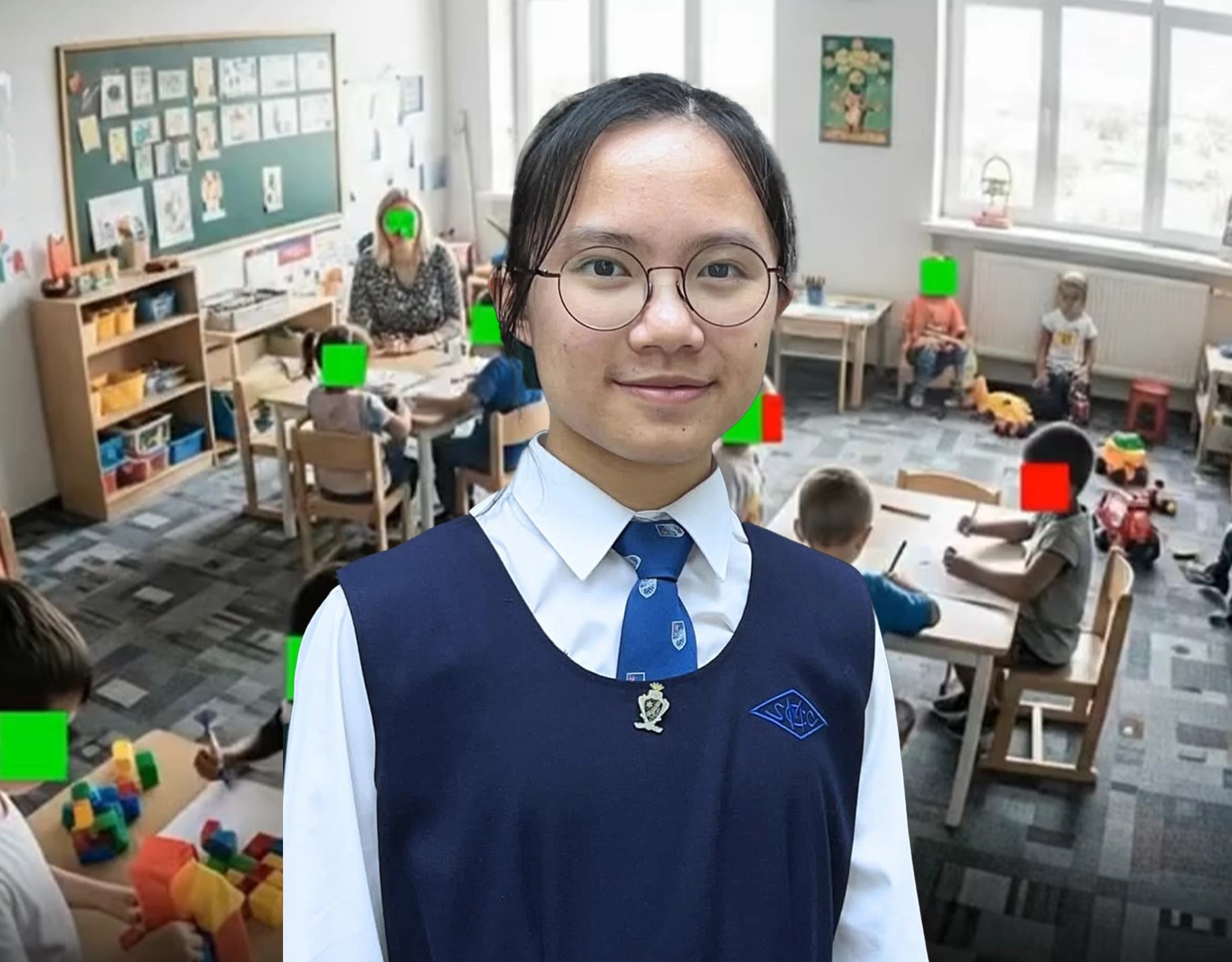 Seventeen-year-old student from St Mary’s Canossian College in Hong Kong, Chow Sze, creates technology that helps further efforts against child abuse