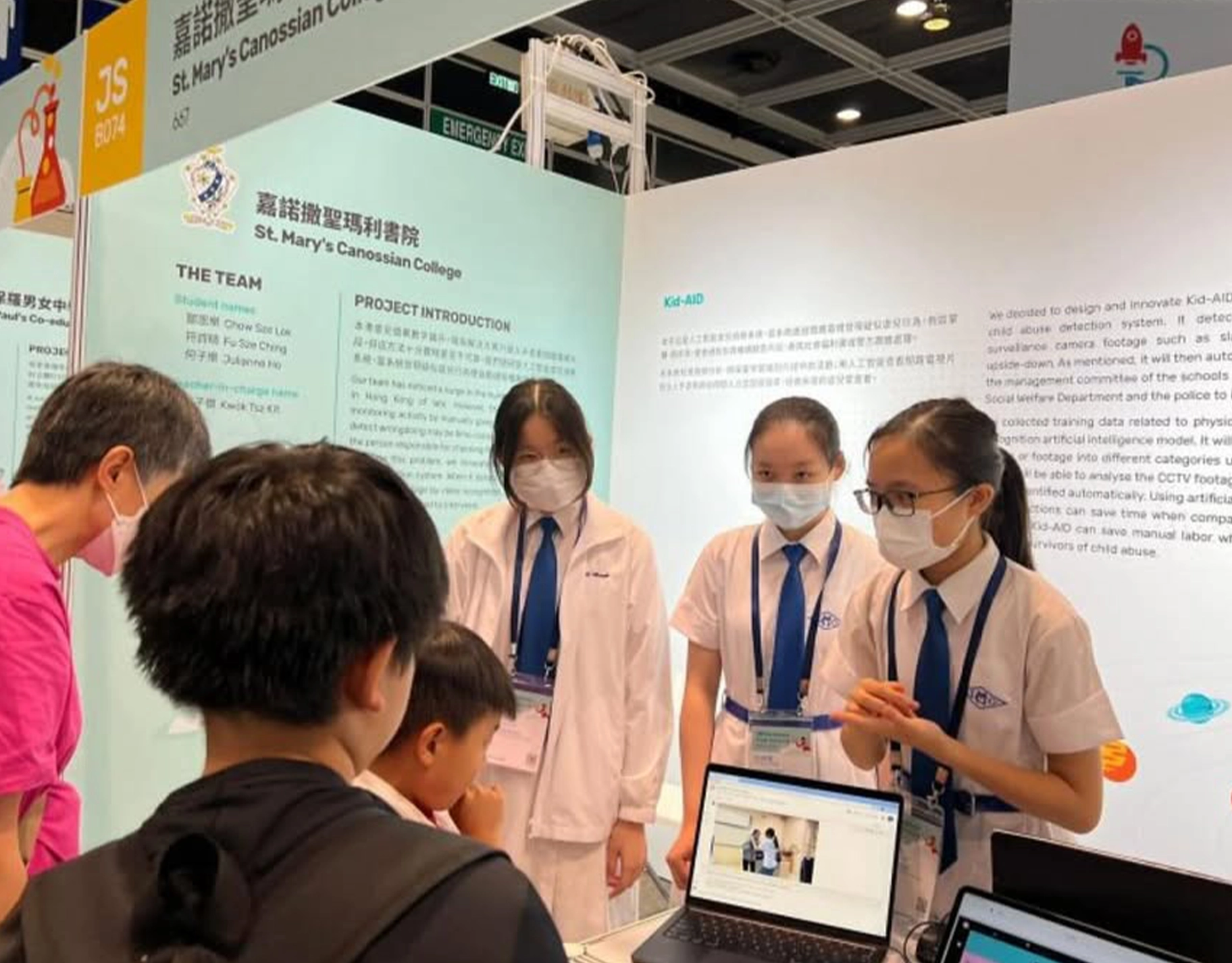 Seventeen-year-old student from St Mary’s Canossian College in Hong Kong, Chow Sze, creates technology that helps further efforts against child abuse